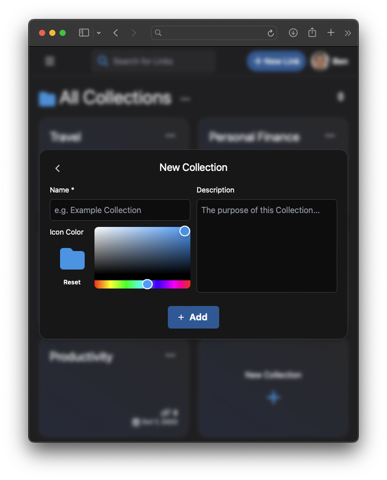 Add Collection Modal